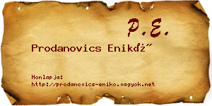 Prodanovics Enikő névjegykártya